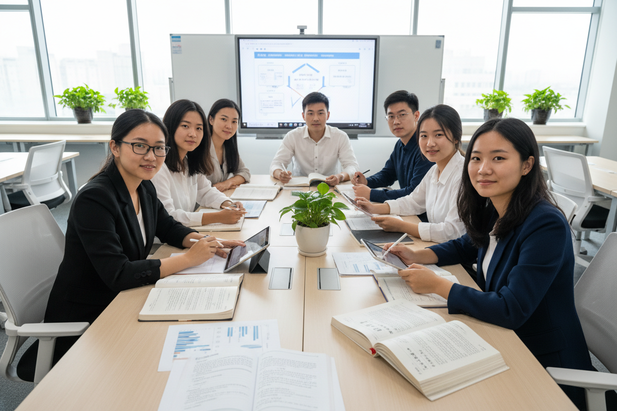 Étudiants concentrés au travail